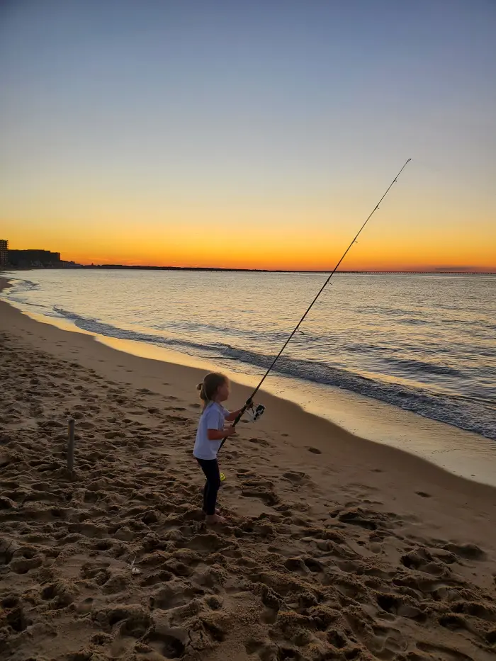 Fishing at Sunset in Virginia Beach